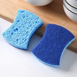 Heavy-Duty Custom Shape Cleaning Pad Sustainable Kitchen Wood Pulp Cellulose Scouring Sponge