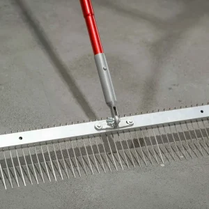 Heavy Duty Flat Wire Concrete Finisher Broom High Spring Steel Texture Brush with Aluminum Bracket for Road Construction