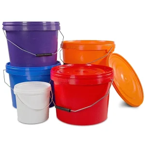 Heavy Duty Food Grade Customized Size Durable PP Plastic Bucket with Lids Handle Colorful