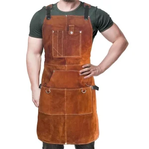 Heavy Duty Heat Resistant Welding Work Apron Anti Spark Waterproof Apron for Welder Carpenter BBQ Outdoor Maintenance Unisex
