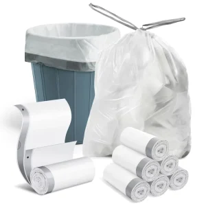 Heavy Duty Household Disposable Plastic 4 Gallon Drawstring Garbage Trash Bags