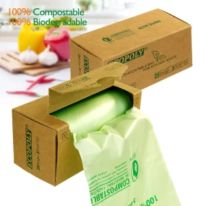 Heavy Duty Non Plastic Compostable Garbage Bags Eco Friendly Home Use Trash Bags Made in China