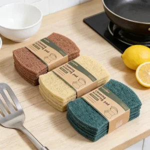 Heavy Duty Non Scratch Sisal Butterfly shaped Abrasive Scouring Pads Household Dish Scrubber for Kitchen Cleaning