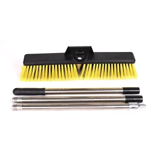 Heavy Duty Outdoor Push Long Handle Commercial Yard Cleaning Bedroom Tool Modern Stiff Bristles Dustpan Iron Nature PET