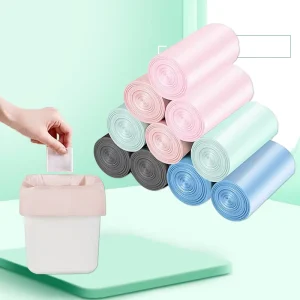 Heavy Duty PE Plastic Garbage Bags Flexo Printing Custom Logo Durable Flexiloop Handle for Household Use