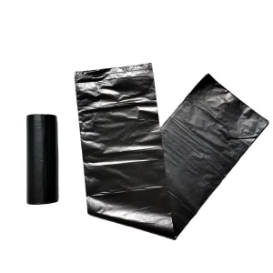 Heavy Duty PE Plastic Large Trash Bags with Hot Stamping Hand Length Handle for Household Use Black Bin Garbage Bags