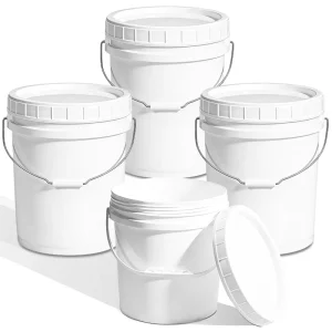 Heavy Duty PP Plastic Bucket with Easy Open Screw Lid Handle 1L-25L Pail for Chemical Powder Granules Fertilizer Storage