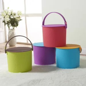 Heavy Duty PP Storage Bucket with Handle Lid Waterproof Eco Friendly Portable for Outdoor Indoor Use 8-10L Capacity