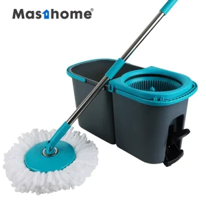 Heavy Duty Pedal Mops Floor Cleaning Bucket Set Microfiber 360 Spinning Steel Magic Wet Mopping Magic Mop