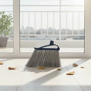 Heavy Duty Portable Modern Plastic Broom and Dustpan Combo with Steel Handle Sweeping Broom Brush for Outdoor Use