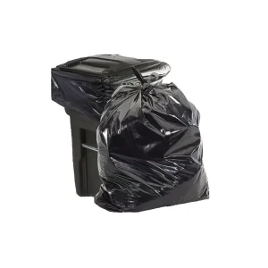 Heavy Duty Recycled Black HDPE PE Plastic Bin Liner Large Portable Flat Garbage Bags for Household Use Trash Bags