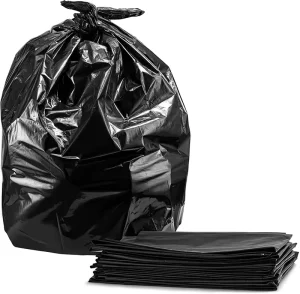 Heavy Duty Recycled Black HDPE PE Plastic Bin Liner Large Portable Trash Bags Flat Garbage Bags for Household Use