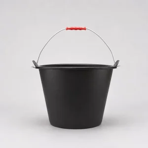 Heavy Duty Rubber Construction Tub Flexible Plastic Building Bucket Wear Resistant Mortar Mixing Pail for Builders and Masonry