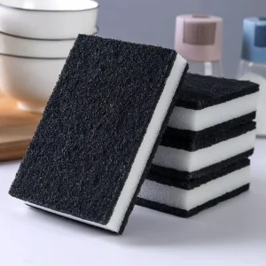 Heavy Duty Scouring Pad Kitchen Cleaning Sponge Green Scouring Pad Sponge in Green Packing