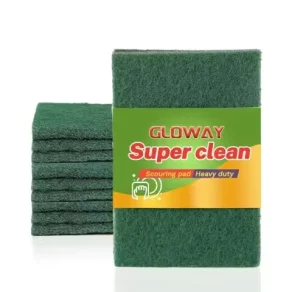 Heavy Duty Scouring Pads 3 Pack Non Scratch Green Nylon Scrubbing Pads for Kitchen Anti Grease Household & Commercial Use