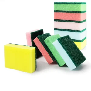 Heavy Duty Scrub Sponge Multi Purpose Double Faced Sponge Non Smell Scouring Pads Removing Cleaning Scrubber Brush for Kitchen