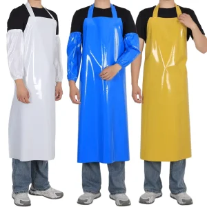 Heavy Duty TPU Neck Apron Waterproof Acid Alkali Resistant Polyurethane Apron For Slaughterhouse Cold Storage Catering Food