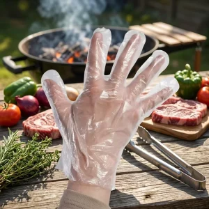 Heavy Duty Thickened HDPE Gloves Food Safe Disposable Poly Gloves for Meat Processing Butcher Shop Greasy Kitchen Cleaning