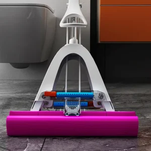 Heavy Duty Triangle Sponge Mop Built in Soap Dispenser Retractable Handle Bucket for Household Floor Magic Mop