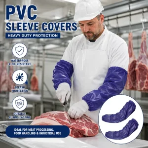Heavy Duty Waterproof PVC Sleeve Covers for Meat Processing Food Factory Slaughterhouse Oil Resistant Protective Arm Sleeves