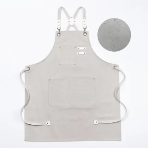 Heavy Duty Waterproof Reusable Bib Apron Custom Logo Printing Adjustable Shoulder Straps Large Pockets Polyester