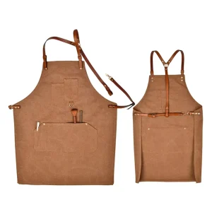 Heavy Duty Waterproof Work Apron with Pockets Wear Resistant Cotton Canvas Tools Apron for Men and Women