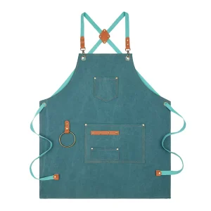 Heavy duty Cafe Chef Restaurant Male Garden Barbecue Hair Salon Cotton Canvas Work Apron with Tool Pockets
