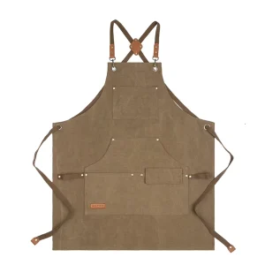 Heavy duty Durable Cross shoulder Tool Pocket Apron with Custom logo for Gardening Baristas and Repair Technicians