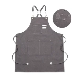 Heavy duty Waterproof Sleeveless Apron Custom Logo Reusable Durable Cross shoulder Straps Carpentry Tools Pockets for Craftsmen