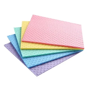 Heyue Custom Eco Friendly Swedish Dish Cloth Biodegradable Sponge Kitchen Cleaning Scouring Pad 250% to 500% Absorbent