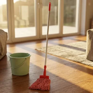 High Absorbent Looped End Cotton with Red Plastic Grip Connector Loop Mop for Home Hotel Kitchen Floor Cleaning