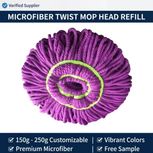 High Absorbent Twisted Microfiber Mop Head Replacement for Self Wringing Twist Mops Custom Weight Color