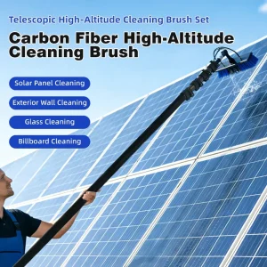 High Altitude Carbon Fiber Pole Brush Kit Solar Panel Cleaning Tool Telescopic Pole Brush Set Window Cleaning Equipment