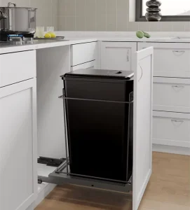 High Capacity 35QT 50QT Pull Out Trash Can Built in Rubbish Bin Kitchen Waste Container