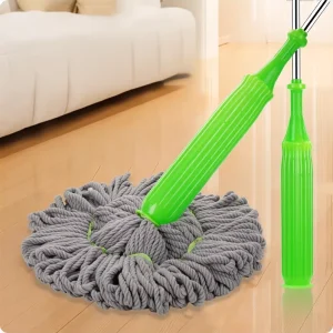 High Capacity Hands Free Self Wringing One Step Extensible Microfibre Cleaning Mop Detachable Handle Absorbent Fiber