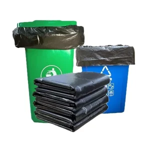 High Capacity Heavy Duty Disposable Biodegradable Cornstarch+PLA+PBAT Black Garbage Bags Custom Designed