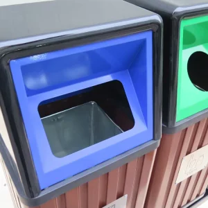 High Capacity Street Side Waste Bin Outdoor Standing Garbage Can Public Park Container