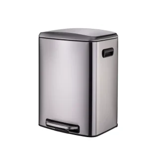 High Class Unique Stainless Steel 50L Waste Bin with Soft Close Foot Pedal for Kitchen Bathroom Household Use or Recycling