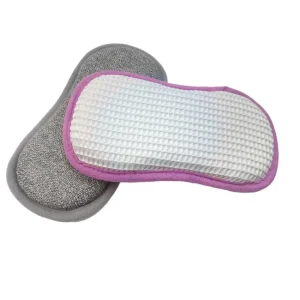 High Density Eco Friendly Elliptical Microfiber Cleaning Sponge Kitchen Dishwashing Scrub Water Absorption