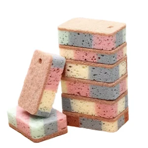 High Density Kitchen Sponge Dual Sided Non Stick Oil Brush Dish Washing Scouring Pad Strong Cleaning Power