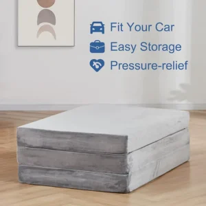 High-Density Memory Foam Foldable Mattress with Removable Bamboo Polyester Velvet Cover Cooling Medium Firmness