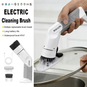 High Efficiency Plastic Electric Cleaning Brush Waterproof Handheld for Replaceable Brush Heads Eco Friendly