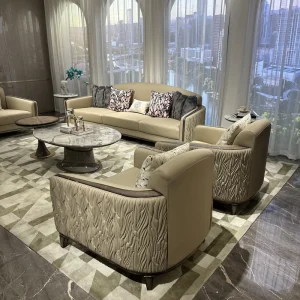 High End Modern Luxury Real Leather Chesterfield Sectional Sofa Set Solid Wood Frame for Kitchen Living Room 15 Year Warranty