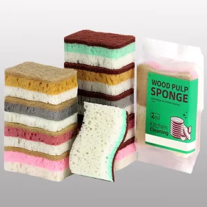 High Foam Porous Seaweed Sponge Kitchen Dishwashing Scouring Pad for Household Bowl Pot Cleaning