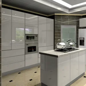 High-Gloss AcrylicPE Modern Kitchen Cabinet Set Factory Fit Kitchen Cabinets