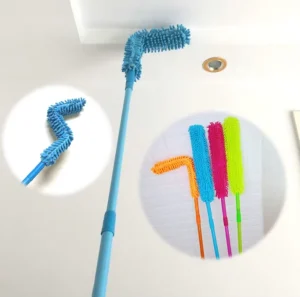 High Multi functional Retractable Long Handle Feather Duster with Telescopic Iron Stick Long Lasting Bendable Dusting Tool