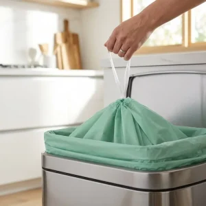 High Performance Elastic Stretchable Virgin LLDPE Raw Material Smooth Surface Commercial Hotel Supply Drawstring Trash Bags