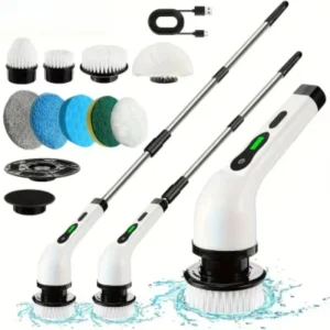 High Power Cordless ABS Magic Brush Eco Friendly Telescopic Tile Floor Cleaner for Kitchen & Bathroom Household Cleaning