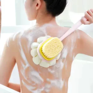 High Quality 2 in 1 Exfoliation Massage Body Shower Ball Brush Soft Bristle Long Handle Cleaning Bush