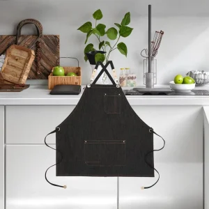 High Quality Apron for Kitchen Cowboy Apron Washed Denim Fabric Aprons for Restaurants